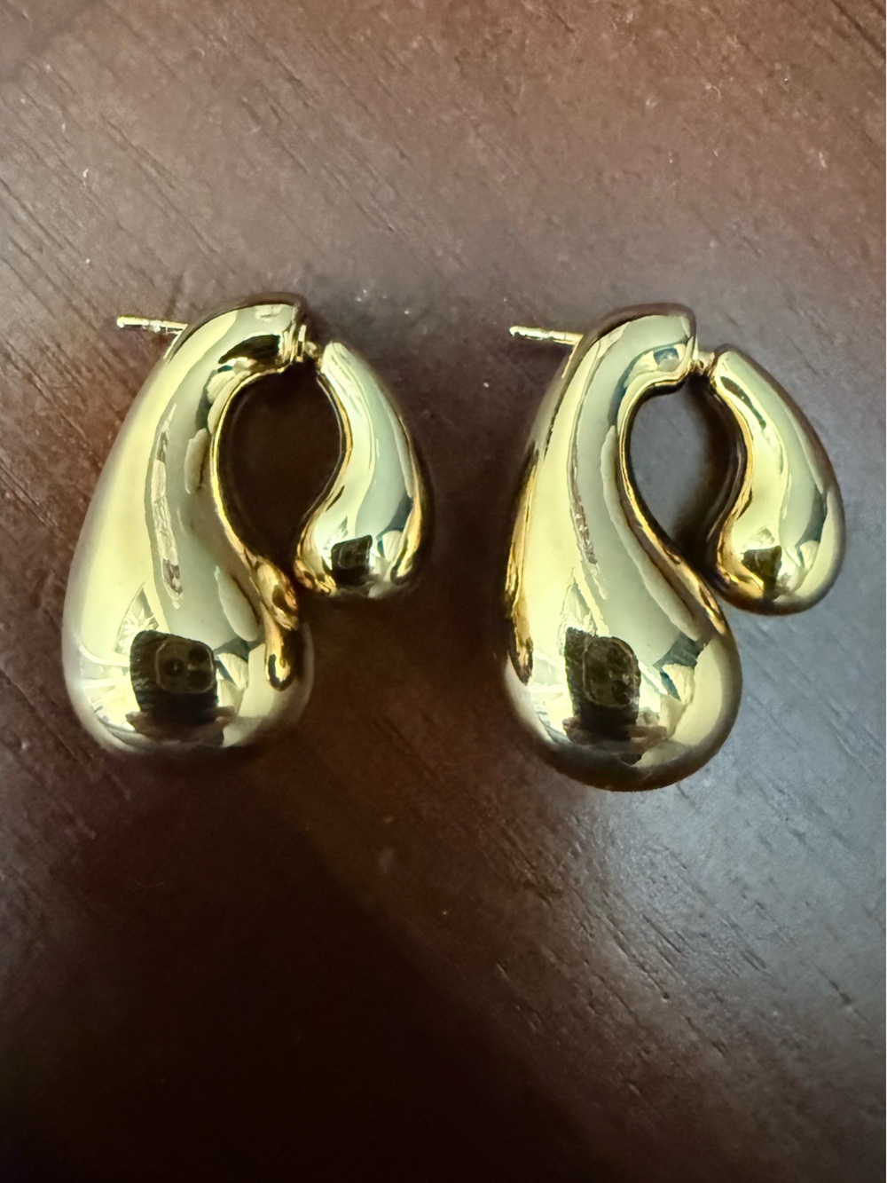 Gold Double-Sided Drop Earrings